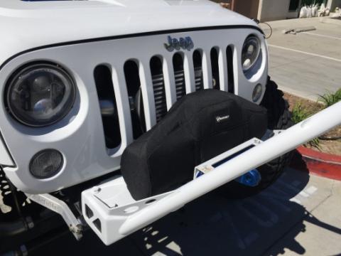 Winch Cover For Warn Zeon Winch Black Fabric Bartact