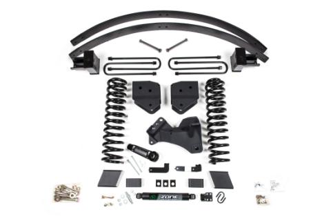 17-19 Ford F-250/F-350 Super Duty 6 Inch Lift Kit 4 Inch Rear Block &amp; AAL Diesel 2 Leaf Main No Shocks Zone Offroad