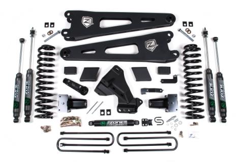23-24 Ford F-250/F-350 Super Duty 4WD 5 Inch Radius Arm Lift Kit 3 Inch Rear Block Gas 2 Leaf Main Nitro Shocks Zone Offroad