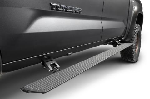 RealTruck VoltStep Electric Running Board Kit Textured Black 2022-2026 Toyota Tundra FULL HYBRID EV-Gas Go Rhino
