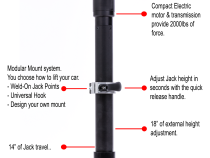 Electric ATV/UTV Jack Assembly 2,000 Lb Capacity DeWalt Battery Powered AGM Products
