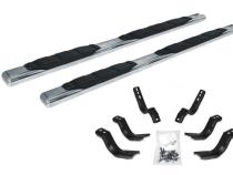 5 Inch 1000 Series Side Steps with Mounting Brackets Kit Polished Stainless Steel 2007-2018 Silverado/Sierra 1500/2500 HD Go Rhino