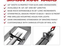 SRM300 Trail Rail Kit for 60 Inch Long Rack Textured Black Go Rhino